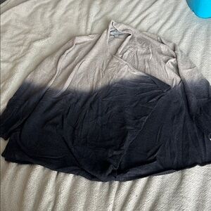 Barefoot Dreams Ombre Open-Front Cardigan in Black and Light Gray